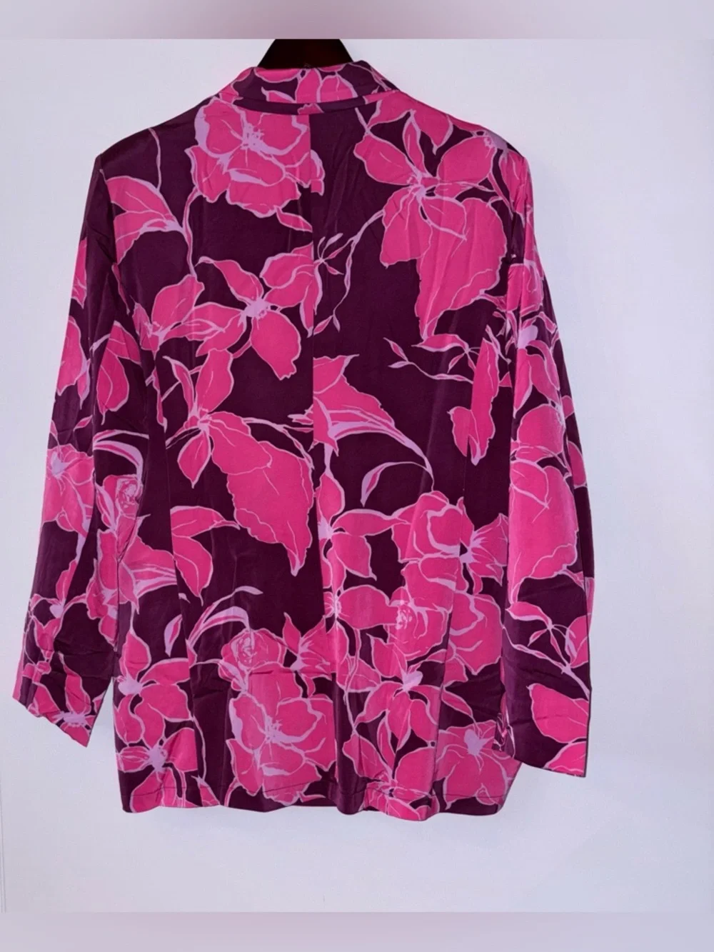 VENUS Purple and Pink Floral Open Blazer